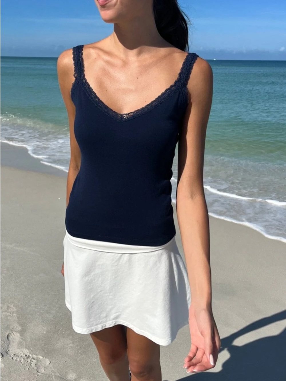Brandy melville lace trim tank